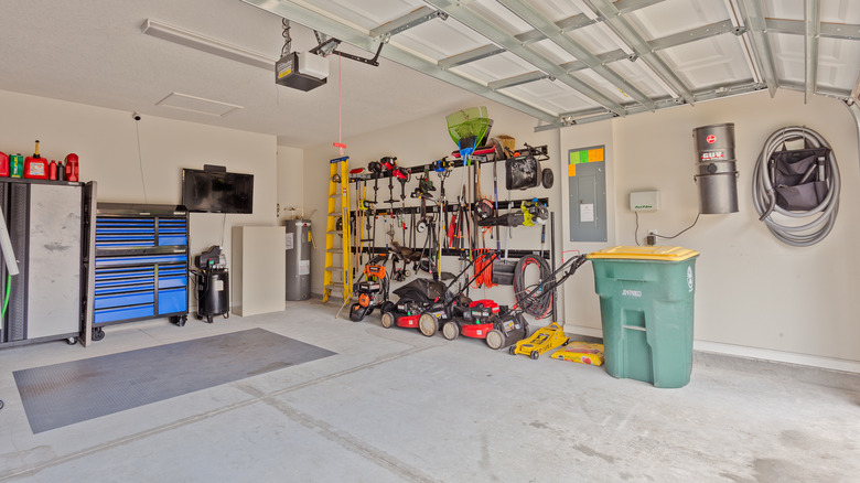 garage with plenty storage space