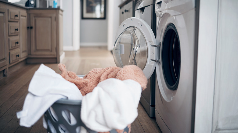 fresh laundry outside dryer