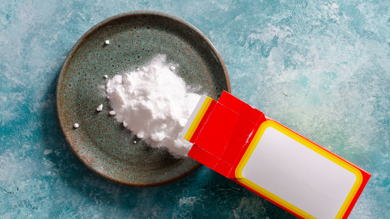 Baking soda poured into bowl