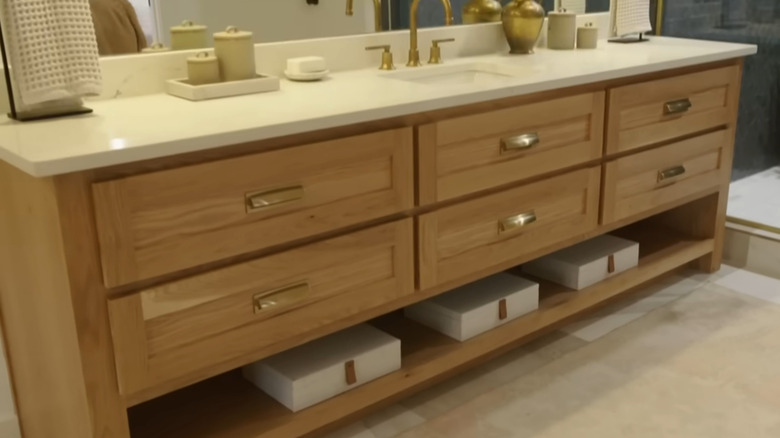 single sink with large set of drawers