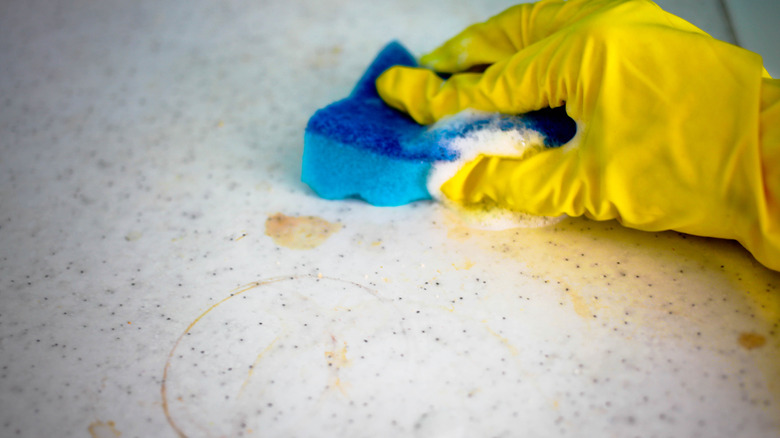 countertop with coffee stain