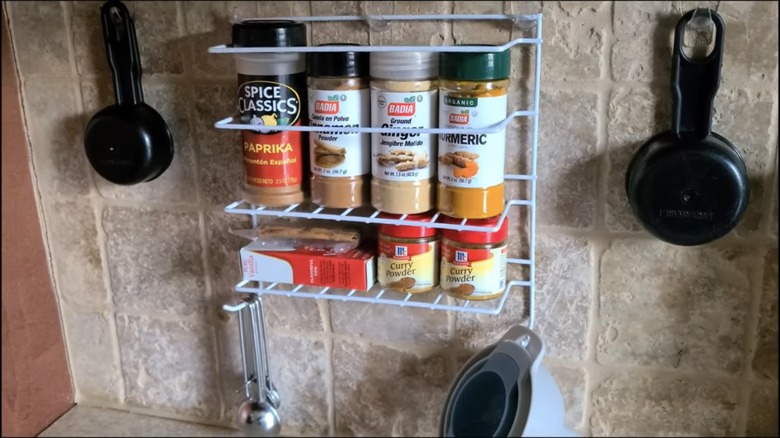 cooking spices in shower caddy