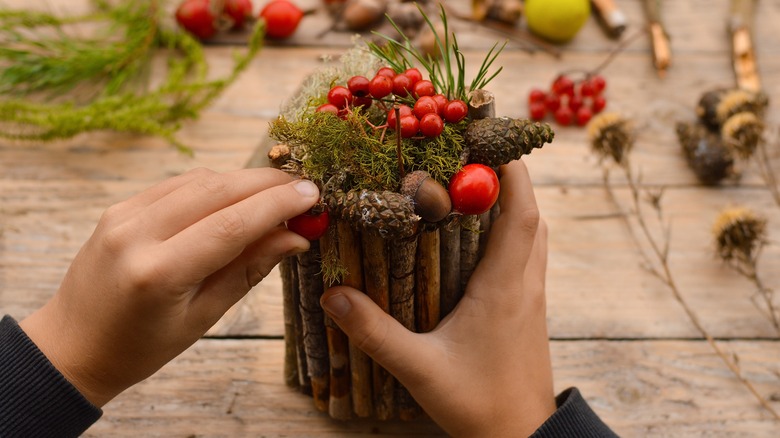 festive craft with natural materials