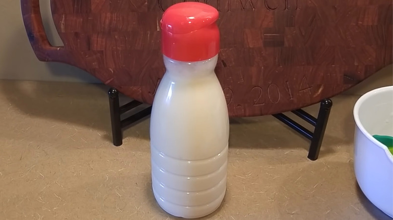 Coffee creamer bottle without label