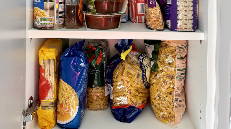 pantry with dry goods