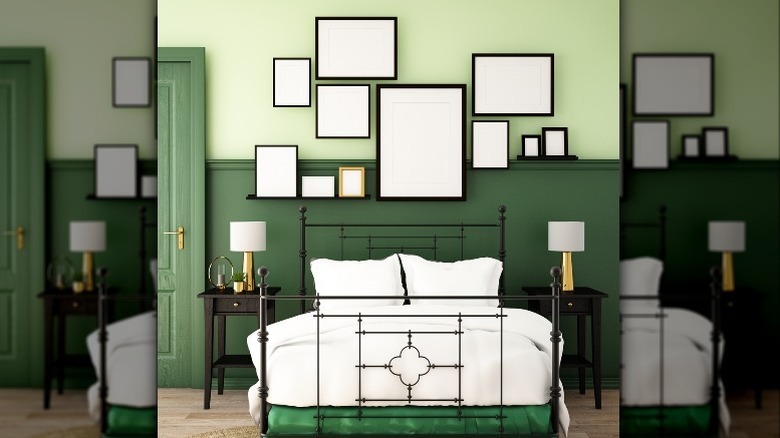 Two-tone green bedroom