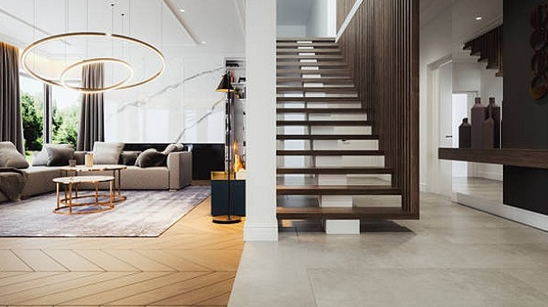 Modern home different flooring 