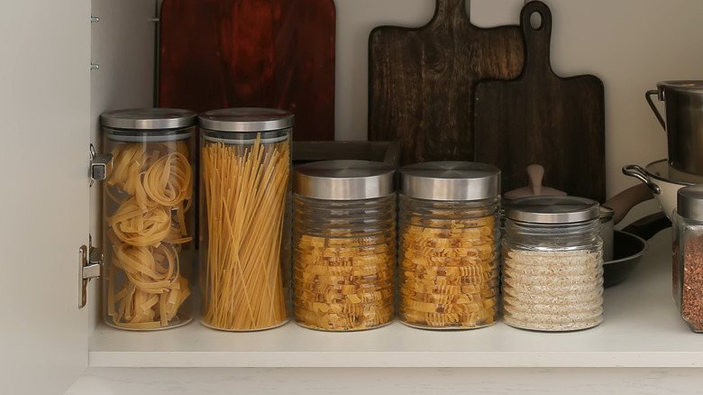 organization in kitchen cupboards