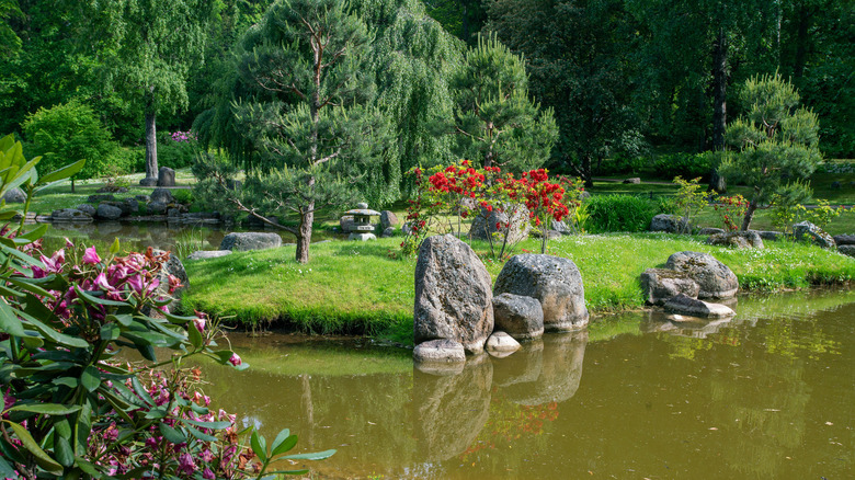 Large boulders by water