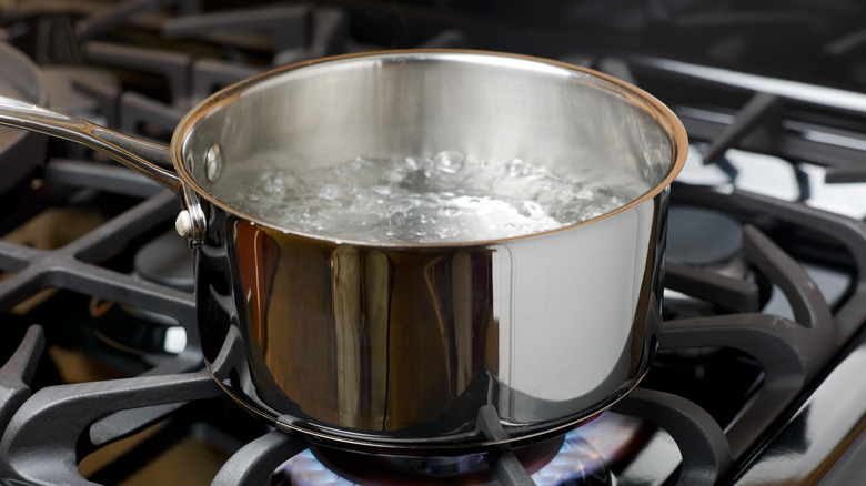 Water boiling on stove