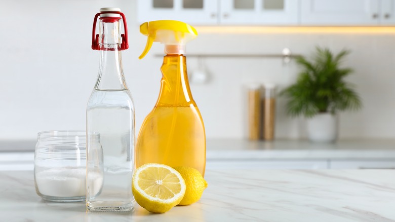 spray bottle with lemons