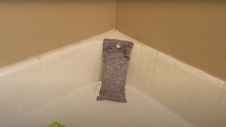 Bamboo charcoal bag in bathroom