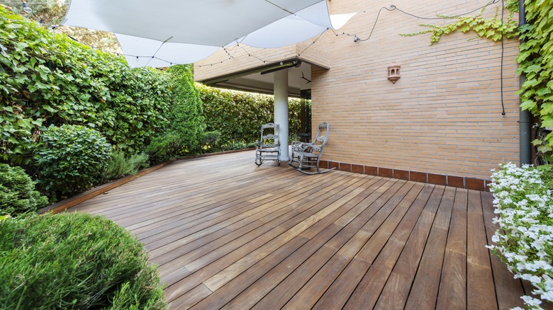 Wooden patio floor