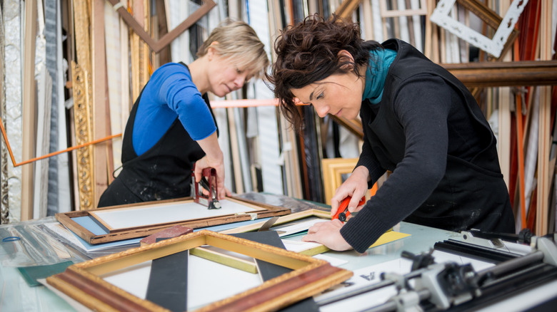 People upcycling frames