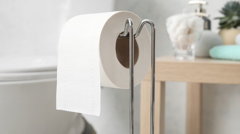 Metal toilet paper holder