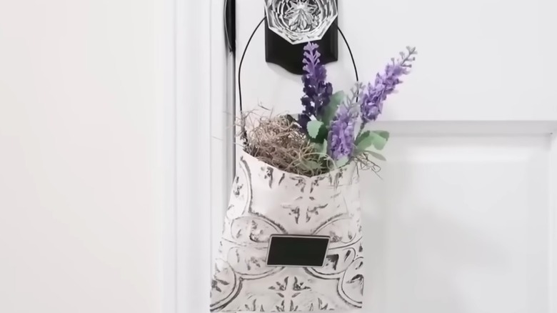 DIY video for making your own farmhouse door hangs with tiles