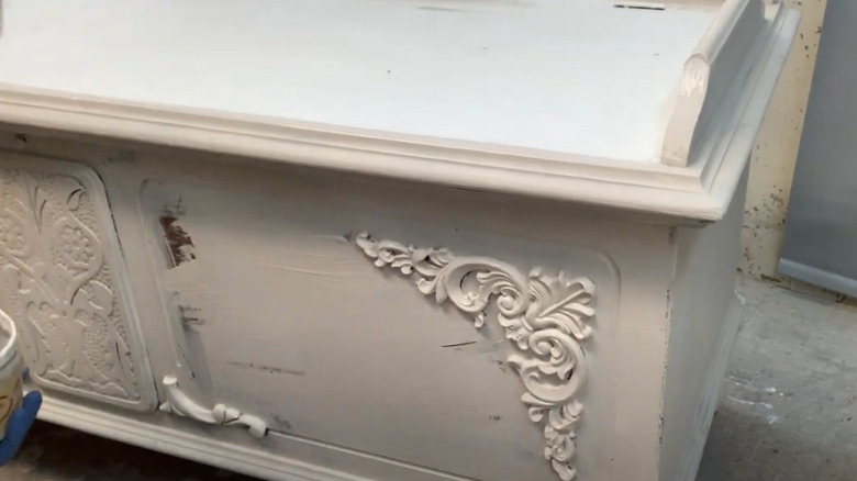 Painting a cabinet with trim