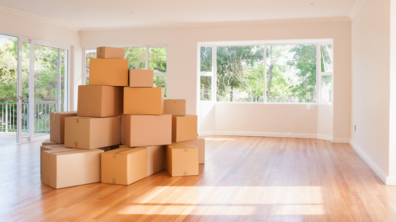 stack of cardboard boxes