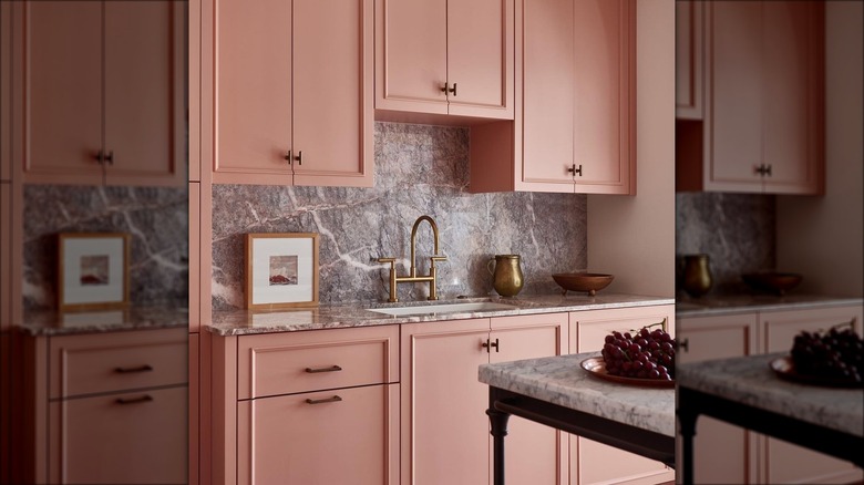 Pink kitchen cabinets 