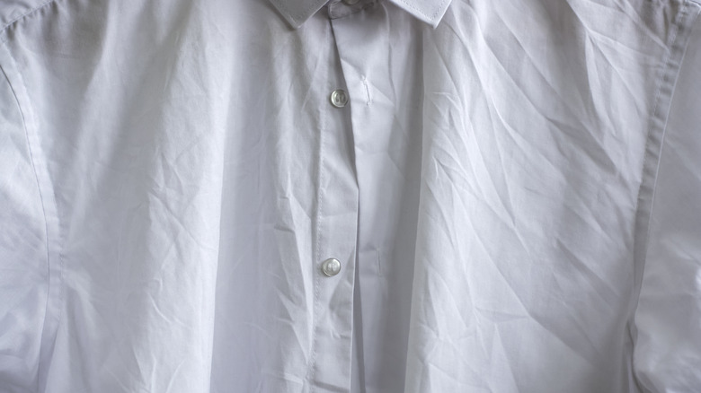 white wrinkly shirt