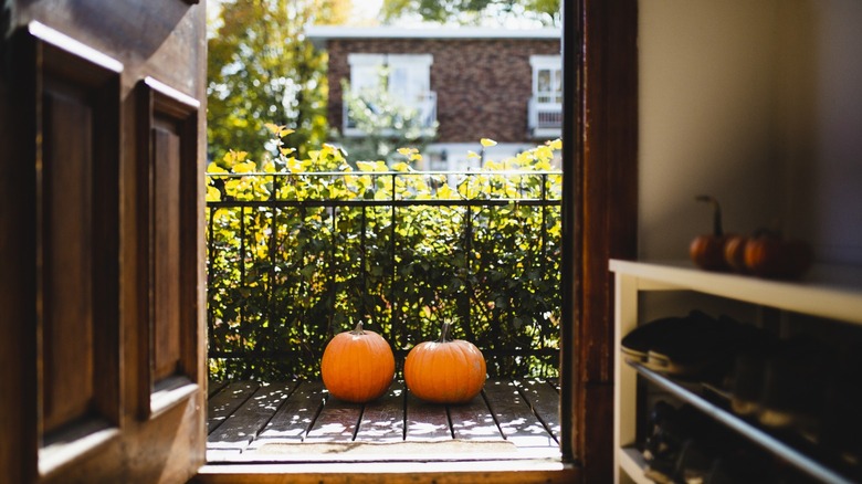 entryway of home during fall