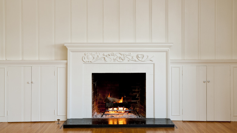 millwork on fireplace