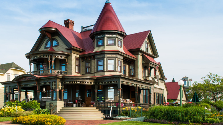 Victorian mansion red roofs