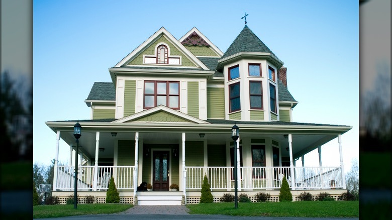 Green Victorian home exterior