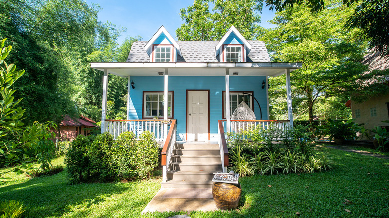 Small blue craftsman house