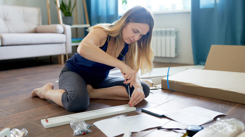 putting together an IKEA desk