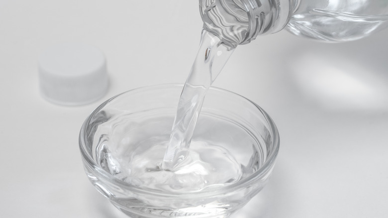 Vinegar poured into a bowl