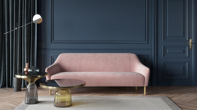 pink living room sofa