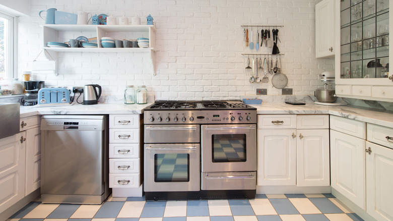 kitchen with range oven 