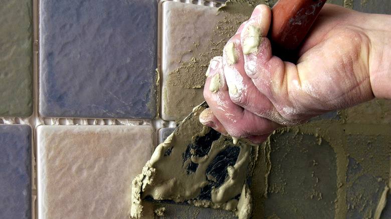 Grout on tile