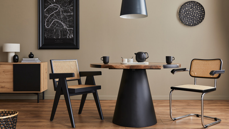 stylish round wooden dining table