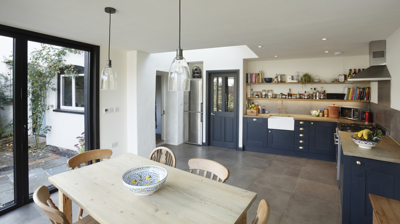 kitchen connected to dining room