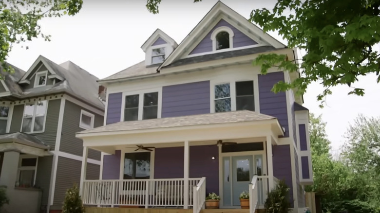 bright purple house exterior