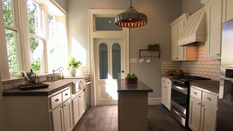 kitchen with concrete countertops 