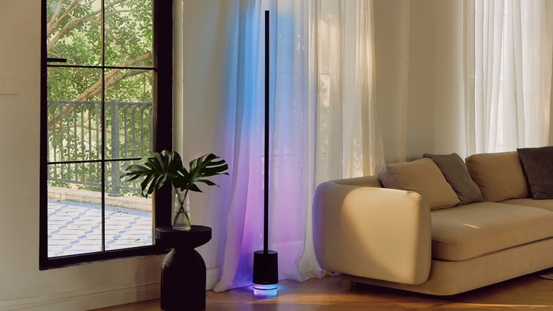 Govee lamp emitting purple and blue light