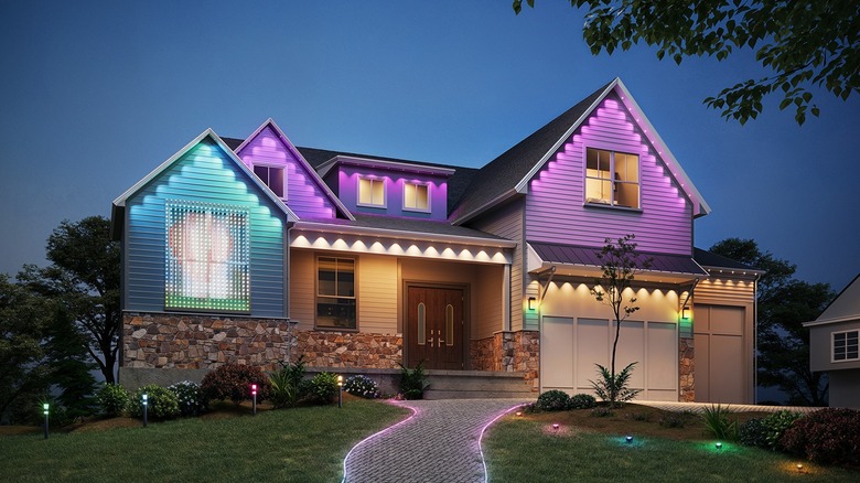 house with multicolored lights