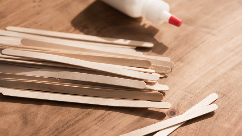 Popsicle sticks and glue