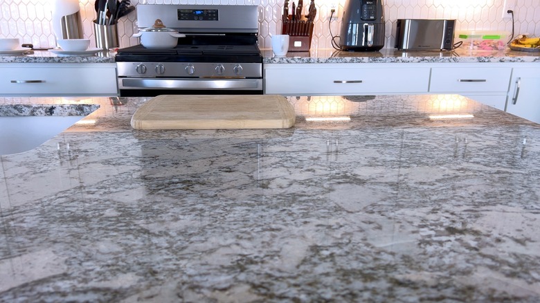 Granite countertop in a kitchen