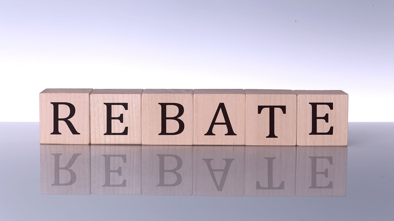 Blocks that spell rebate