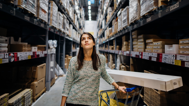 Woman in home improvement store