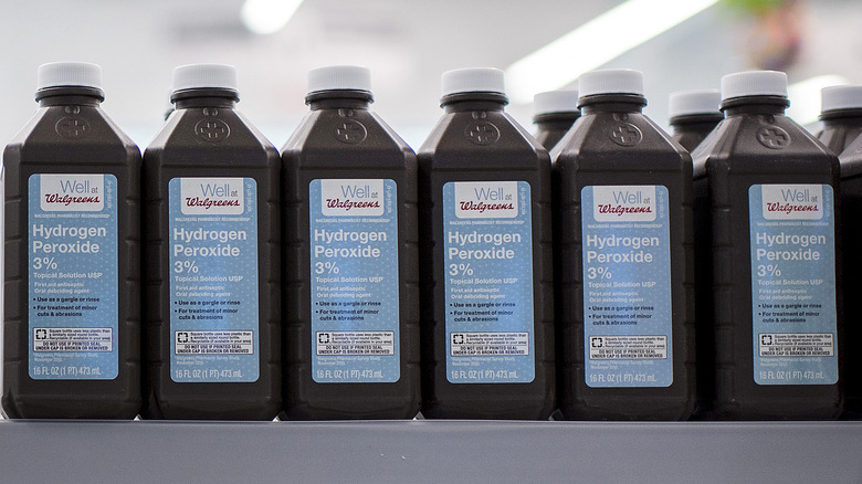 Bottles of hydrogen peroxide