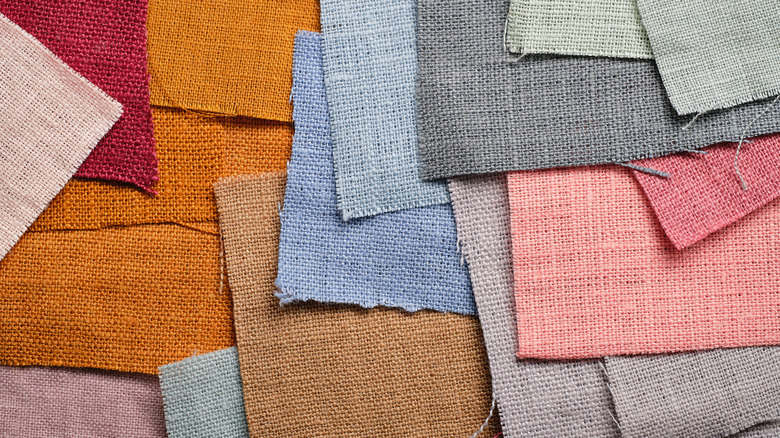 multicolored textured fabric scraps