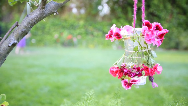 Butterfly feeder made from mason jar