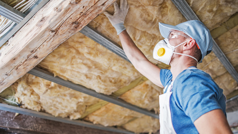 Checking attic insulation