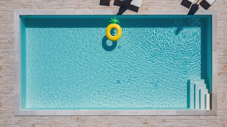 basic rectangular pool with floatie