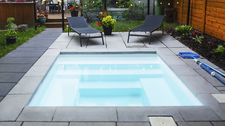 small inground square pool